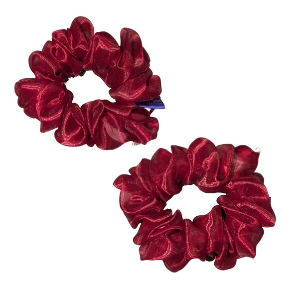 Small elegant organza red scrunchie for special occasions weddings, anniversary - Picture 1 of 4